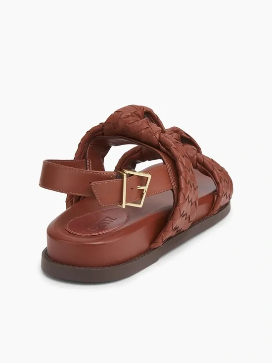 2. Schutz $180 Kareena Knot Leather Sandals - Picture 4 of 6
